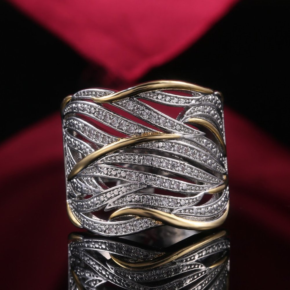 💝 Fashion Trendy Wave Stackable Rings for Women, EVGG1375